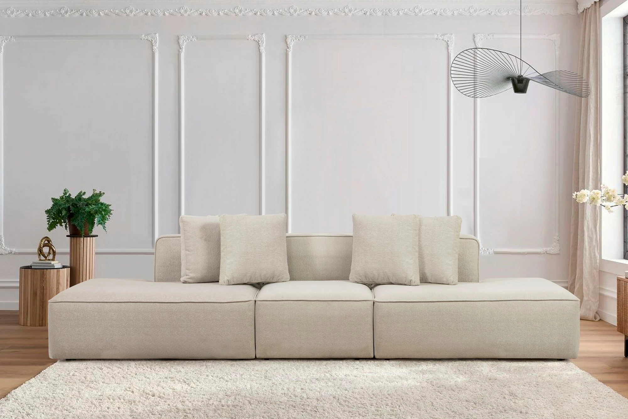 Kënd divan Atelier del Sofa, More M(M4-M1-M3), ngjyrë krem