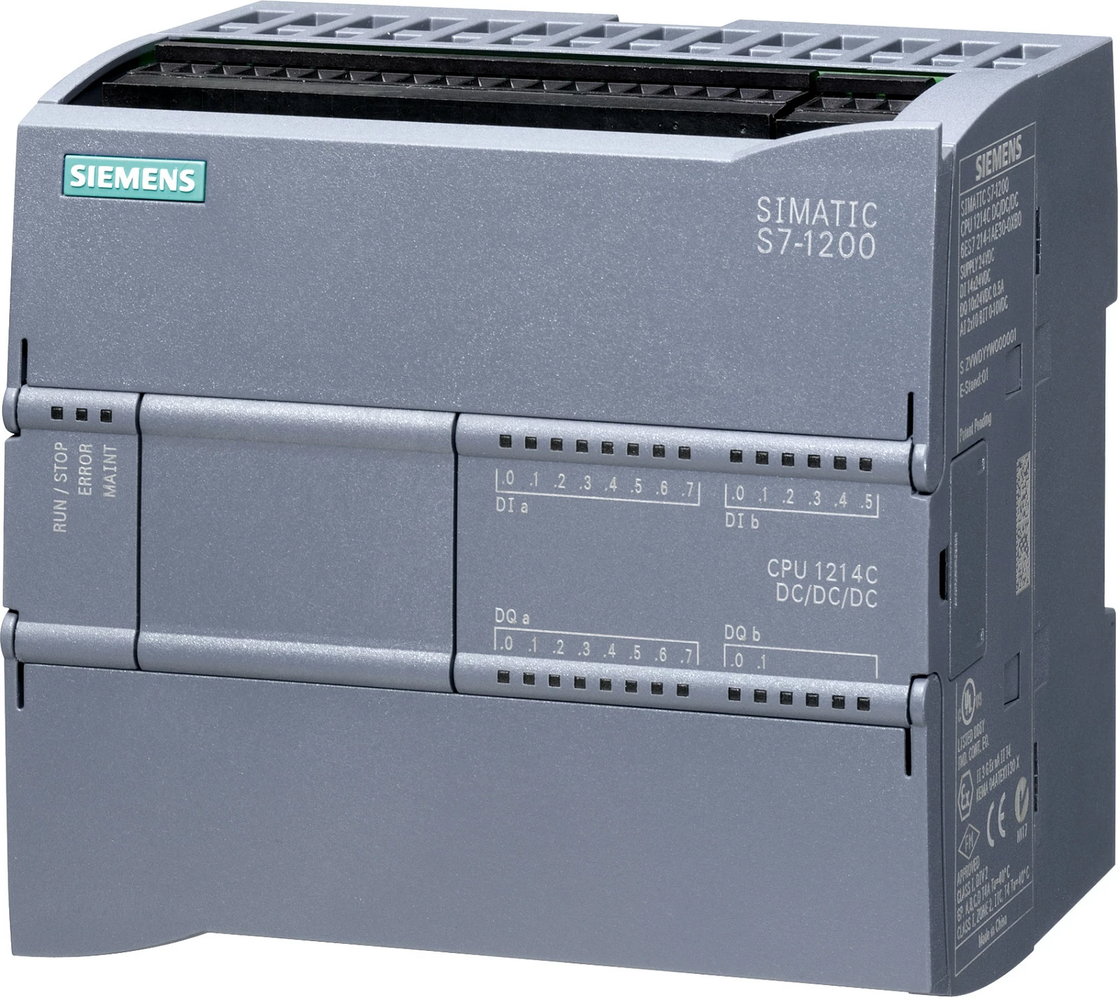 PLC kontrollues Siemens SIMATIC S7-1200 CPU 1214C 6ES72141AG400XB0, DC/DC/DC, gri