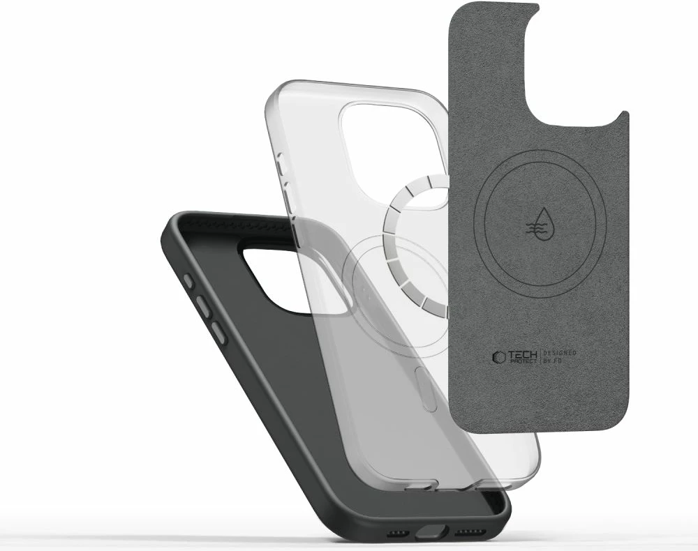 Mbështjellës Tech-Protect Silicone PUZ MagSafe për iPhone 15 Pro Max, Gri