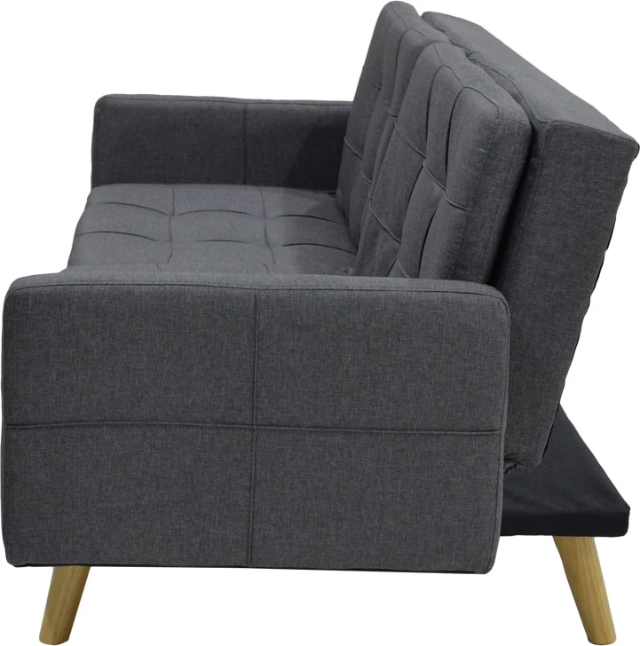 Divan 3 ulës, shtrat, fleksibil,, ngjyrë gri e errët, 198x87x76