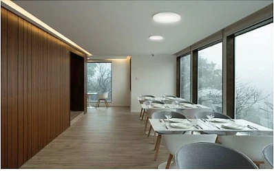 Ndriçues tavanor LED Synergy21 Theia, IP54, 35W, me sensor, dimmable, i bardhë