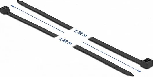 Lidhëse kabllosh DeLOCK 1220mm x 9mm, rezistente UV, 10 copë, e zezë