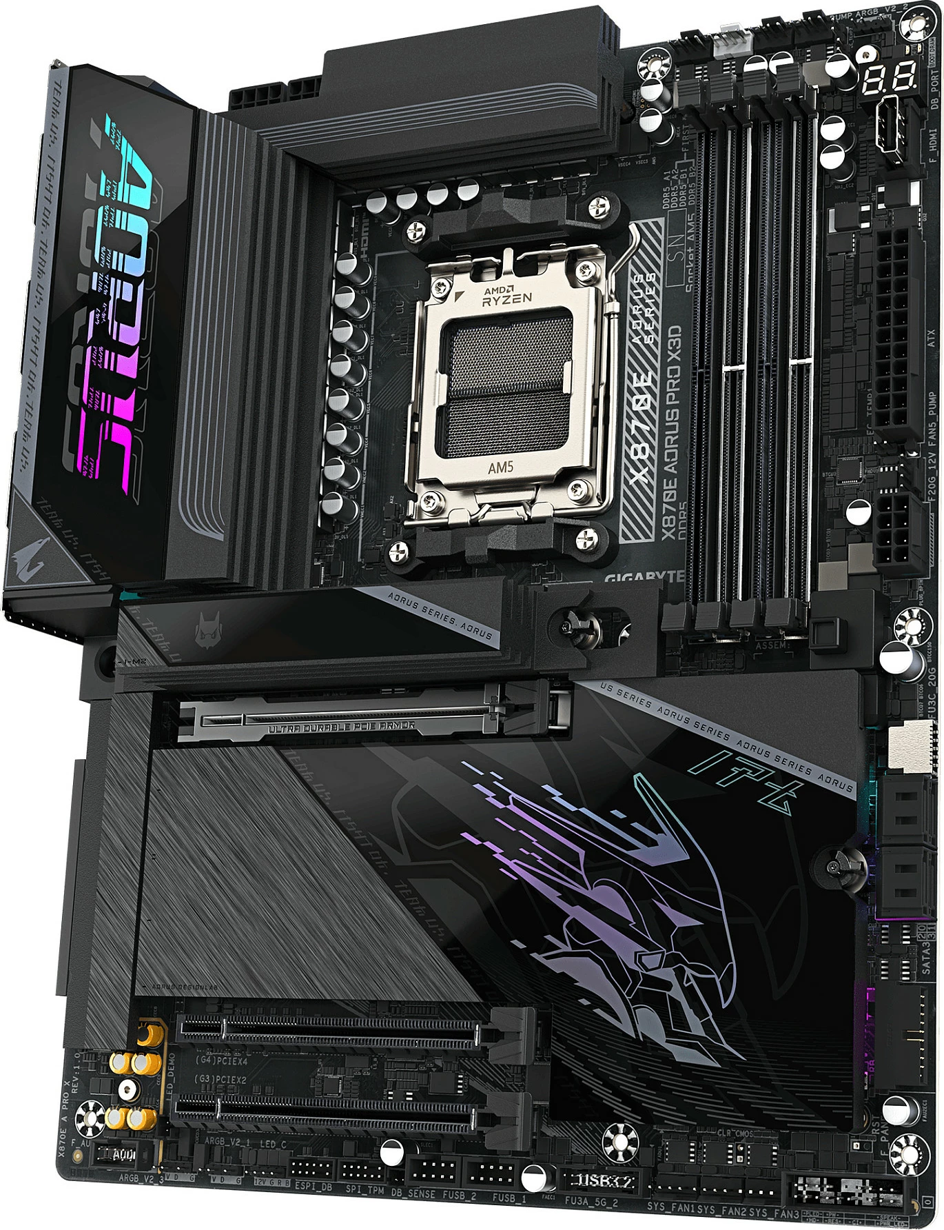 Pllakë amë Gigabyte X870E AORUS PRO X3D, Socket AM5, DDR5 9000MHz (OC), Wi-Fi 7, 5GbE, USB4, e zezë