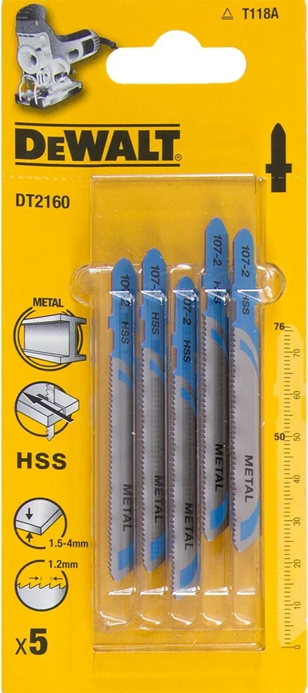 Teh për sharrë lëkundëse DeWalt DT2160 76 mm HSS për metal, set 5 copë
