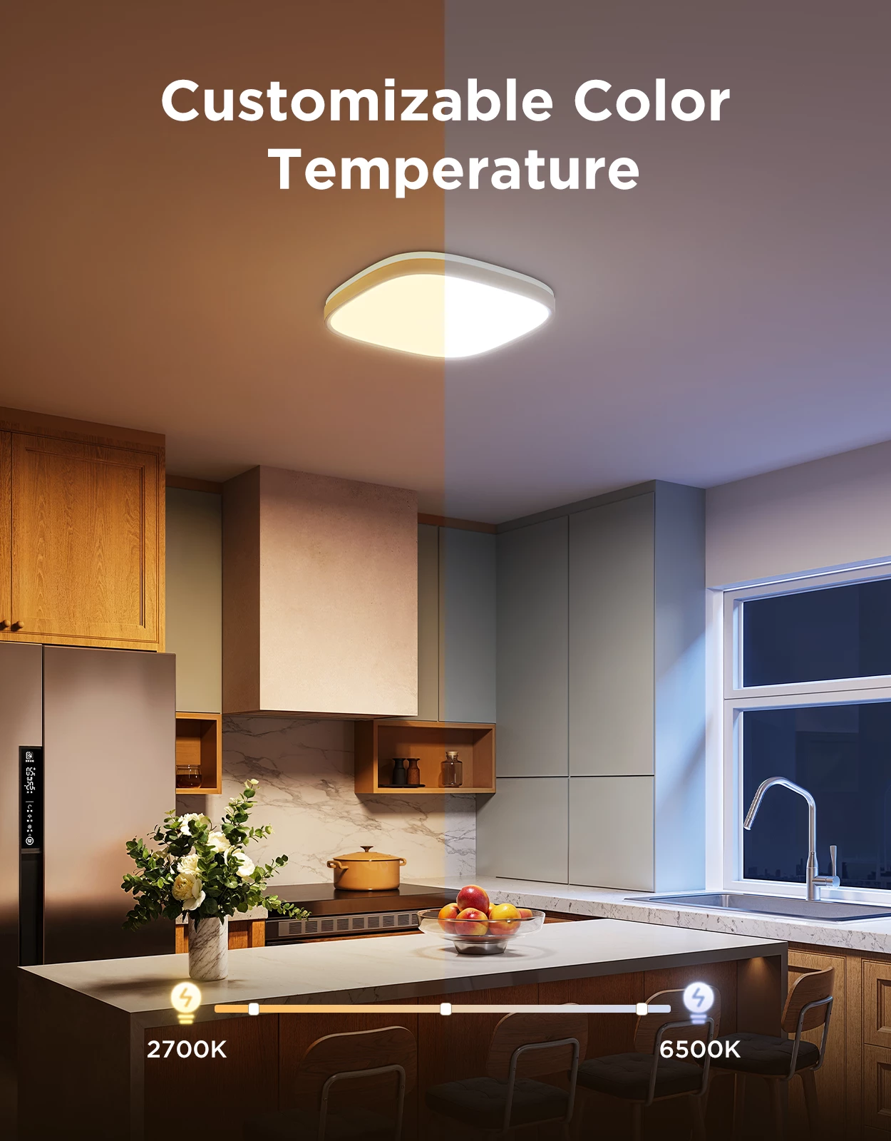 Dritë tavanore smart Govee Square Ceiling Light RGBWW + RGBIC 30 cm, e bardhë