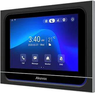 Stacion i brendshëm Akuvox X933W, ekran me prekje, Android, Wi-Fi, ngjyrë e zezë