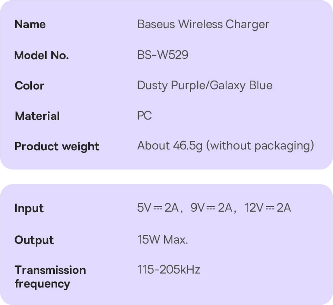 Karikues wireless Baseus Simple Mini3, MagSafe, Qi, 15W, vjollcë