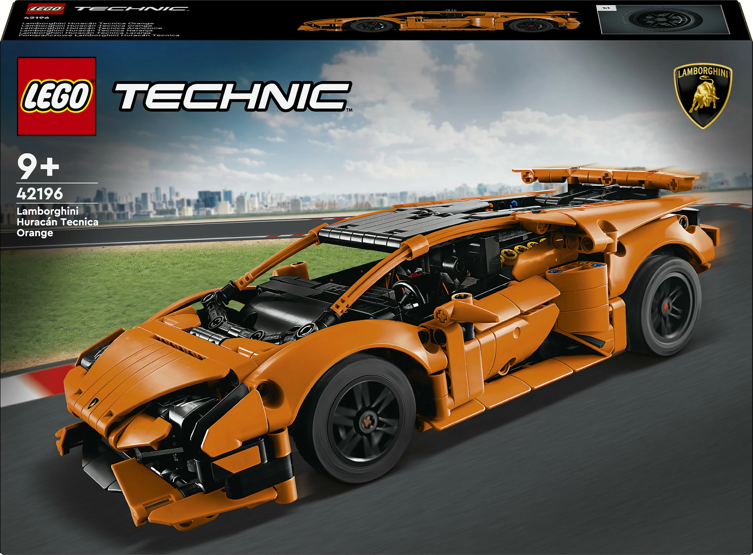 Set LEGO Technic Lamborghini Huracán Tecnica 42196, 806 copa, 9+, portokalli