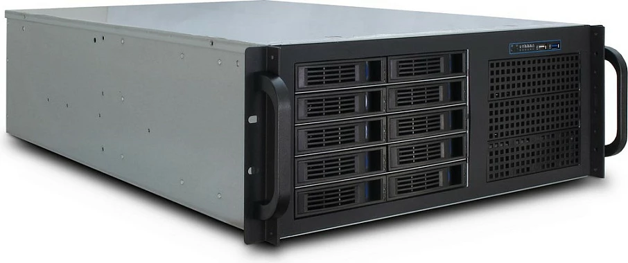 Kasë serveri Inter-Tech IPC STORAGE 4U-4410, 4U Rack 19", çelik, e zezë