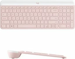 Set tastierë + Maus wireless Logitech Slim Wireless Combo MK470, layout SLO, 2.4 GHz, rozë