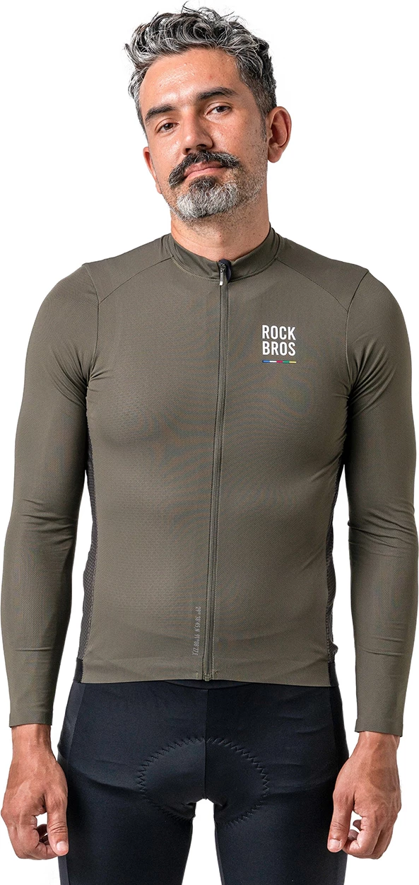 Fanellë çiklizmi për meshkuj me mëngë të gjata Rockbros ROAD TO SKY 15220003002, size S, jeshile