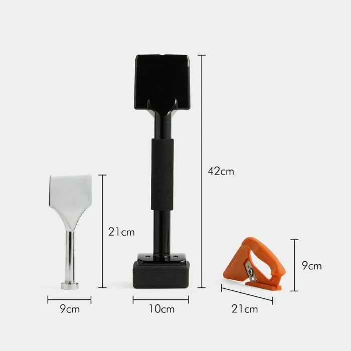 Komplet veglash për montim tepihi VONHAUS 3500247, 3 pjesë, i zi/portokalli