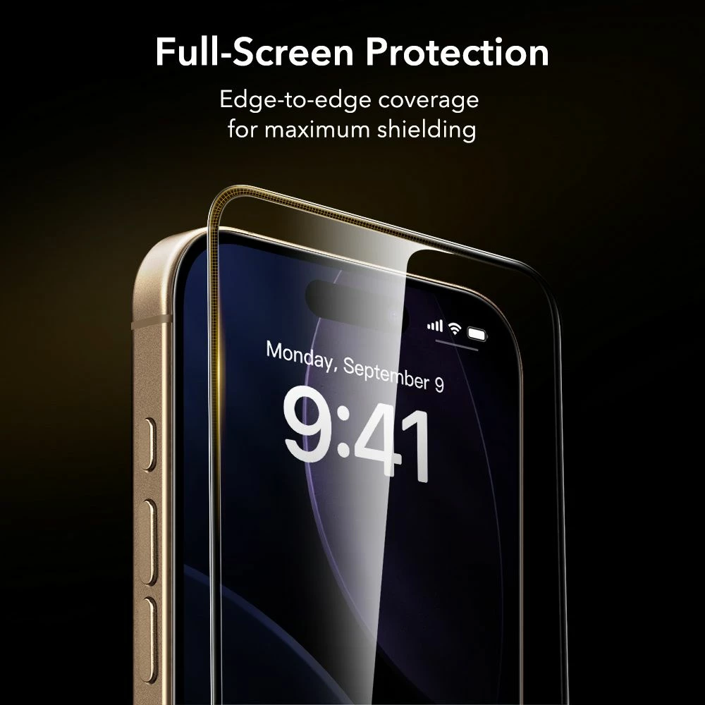 Mbrojtës ekrani xham i kalitur ESR UltraFit Armorite Pro për iPhone 17 Pro Max, 159×74 mm, transparent, set me kit instalimi