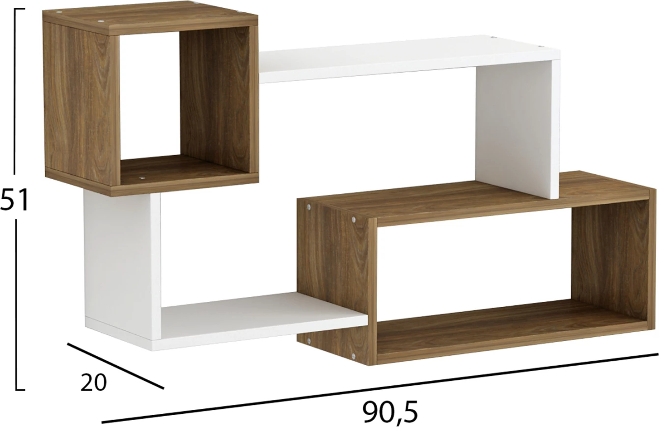 Rafta muri TANNER FH8948.11 melaminë natyrale-bardhë 90,5x20x51Hcm