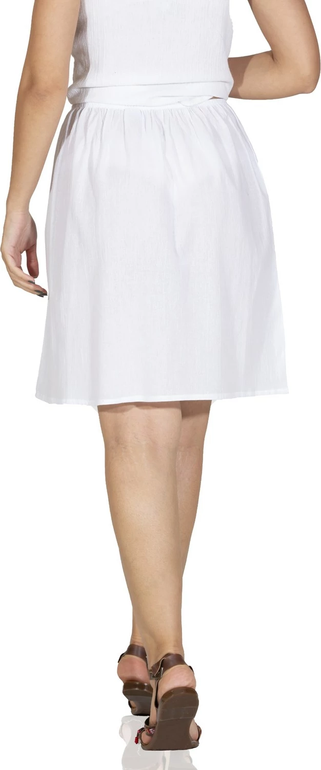 Jipon Eliş Şile Bezi mini për femra, të bardhë