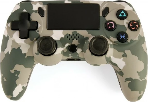 Gamepad pa tela Gembird JPD-PS4BT-01-CM për PS4/PC Bluetooth me vibra, 2 analoge, dritë prapavije, kamuflazh
