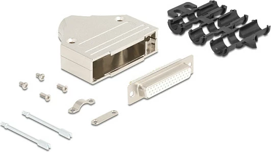 Konektor D-Sub DeLOCK 67139, 44-pin, femër, i drejtë, metal, argjend