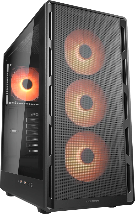 Kasë COUGAR AIRFACE PURE PRO Midi Tower ATX me 4x120mm RGB ventilatorë, e zezë