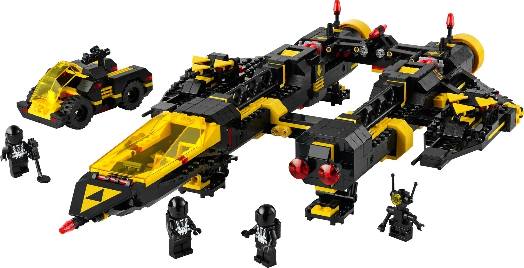 Set LEGO ICONS Blacktron Renegade 10355, 1151 pjesë, me 3 minifigura, për të rritur, zi/verdhe