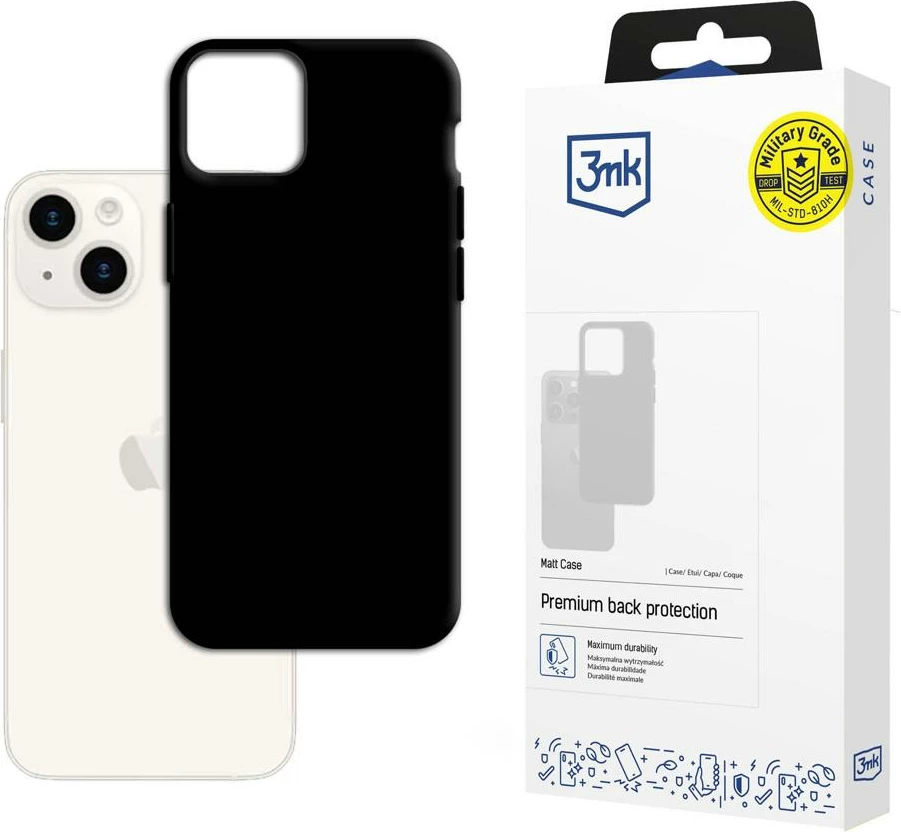 Mbështjellës 3mk Matt Case për iPhone 15 Plus, i zi