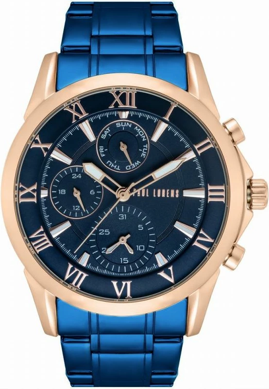 Orë dore për meshkuj Paul Lorens, bakri/navy blue