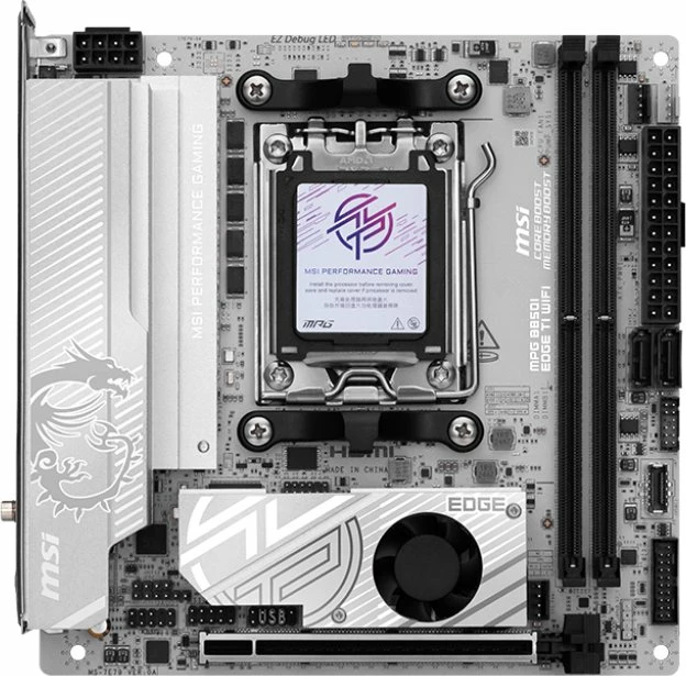 Pllakë amë MSI MPG B850I EDGE TI WIFI Mini-ITX, DDR5, Wi‑Fi 7, e bardhë