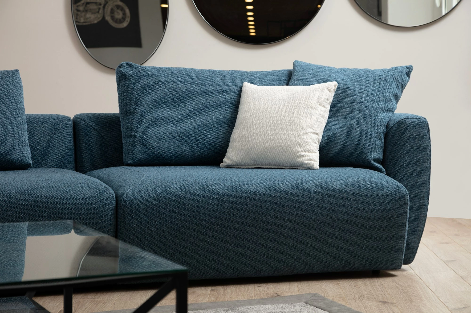 Këndsofa Maya, ngjyrë e kaltër, Atelier del Sofa (Chl majtas + T + O1 + 1R)