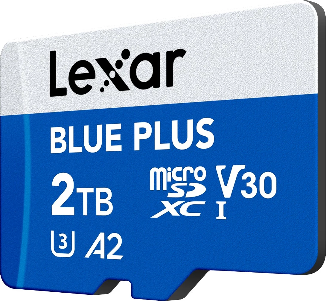 Kartë memorie microSD Lexar Blue Plus 2TB SDXC UHS-I C10 A2 U3 V30 deri 170MB/s, blu, me adapter SD