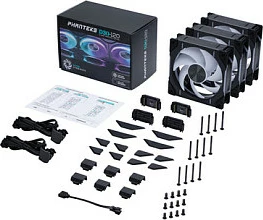 Ventilator kasë Phanteks D30-120 PWM Regular, 120mm, 3 copë, i zi
