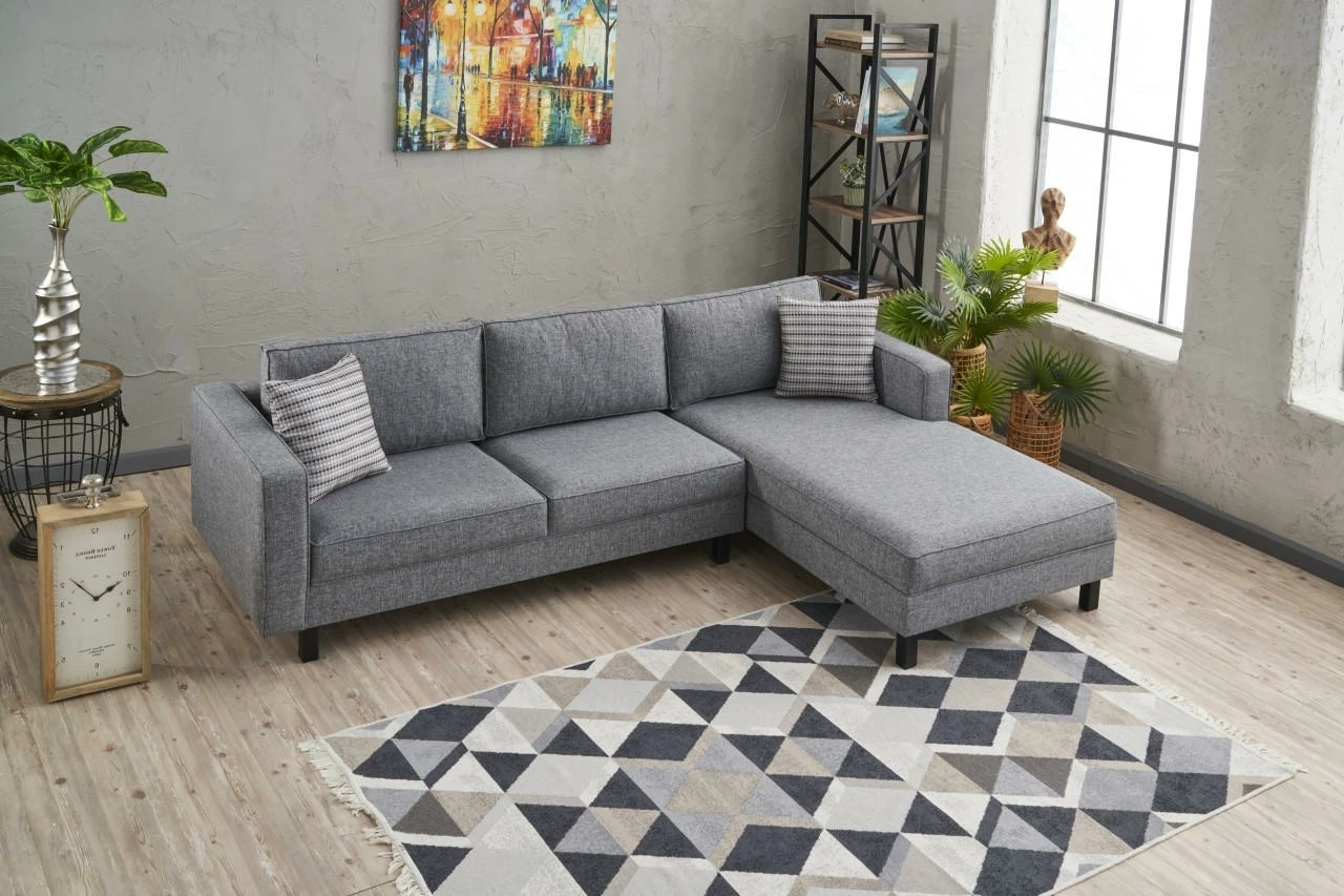 Këndore Atelier del Sofa, liri Kale, e djathtë, ngjyrë gri