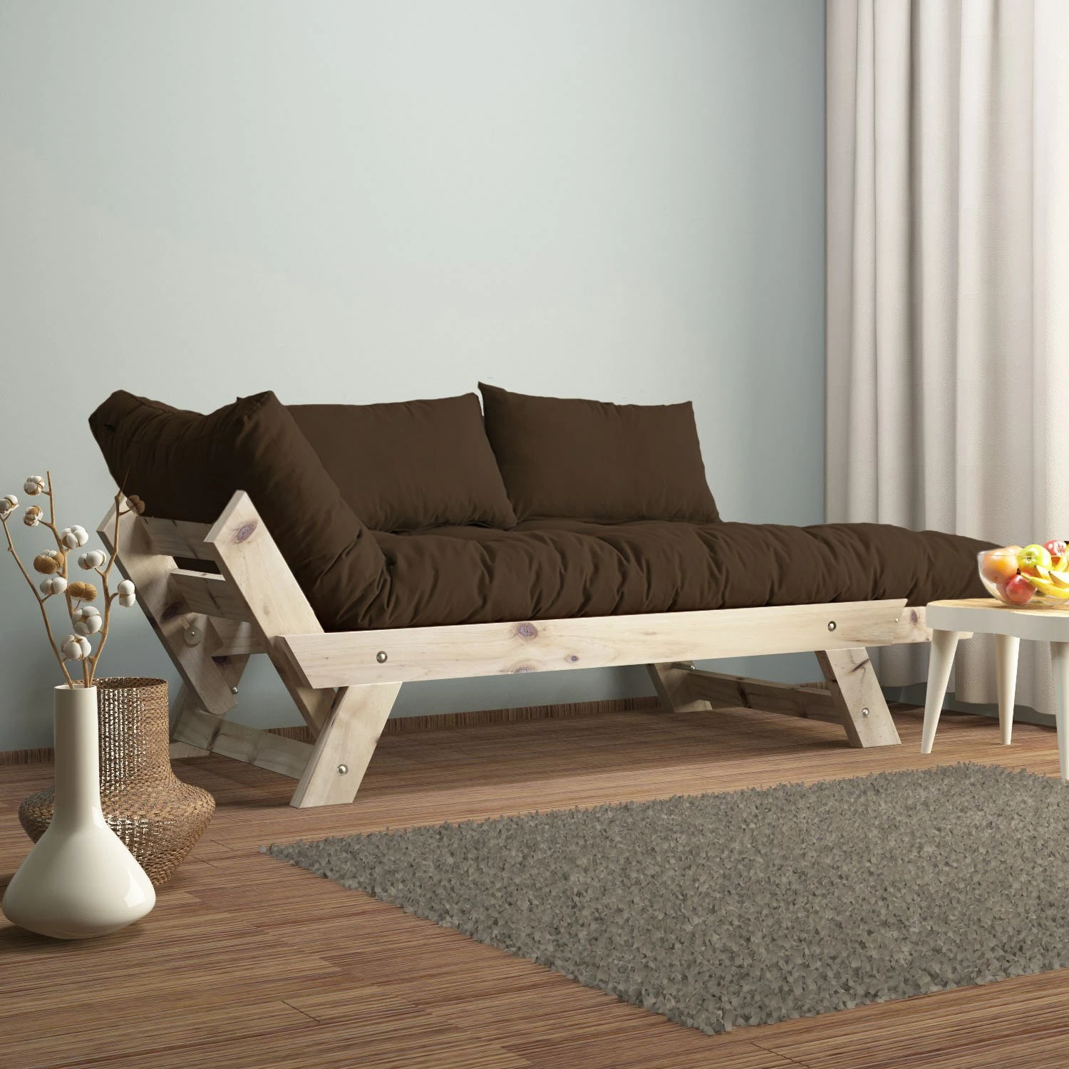 Divan për kopsht, dy vende, Skye Decor, CPT8123-210, natyral/kafe