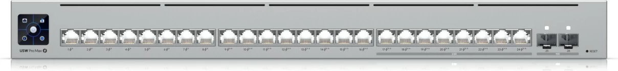Switch Ubiquiti USW-Pro-Max-24-PoE, L3, 2.5G Ethernet, Power over Ethernet, Rack mounting