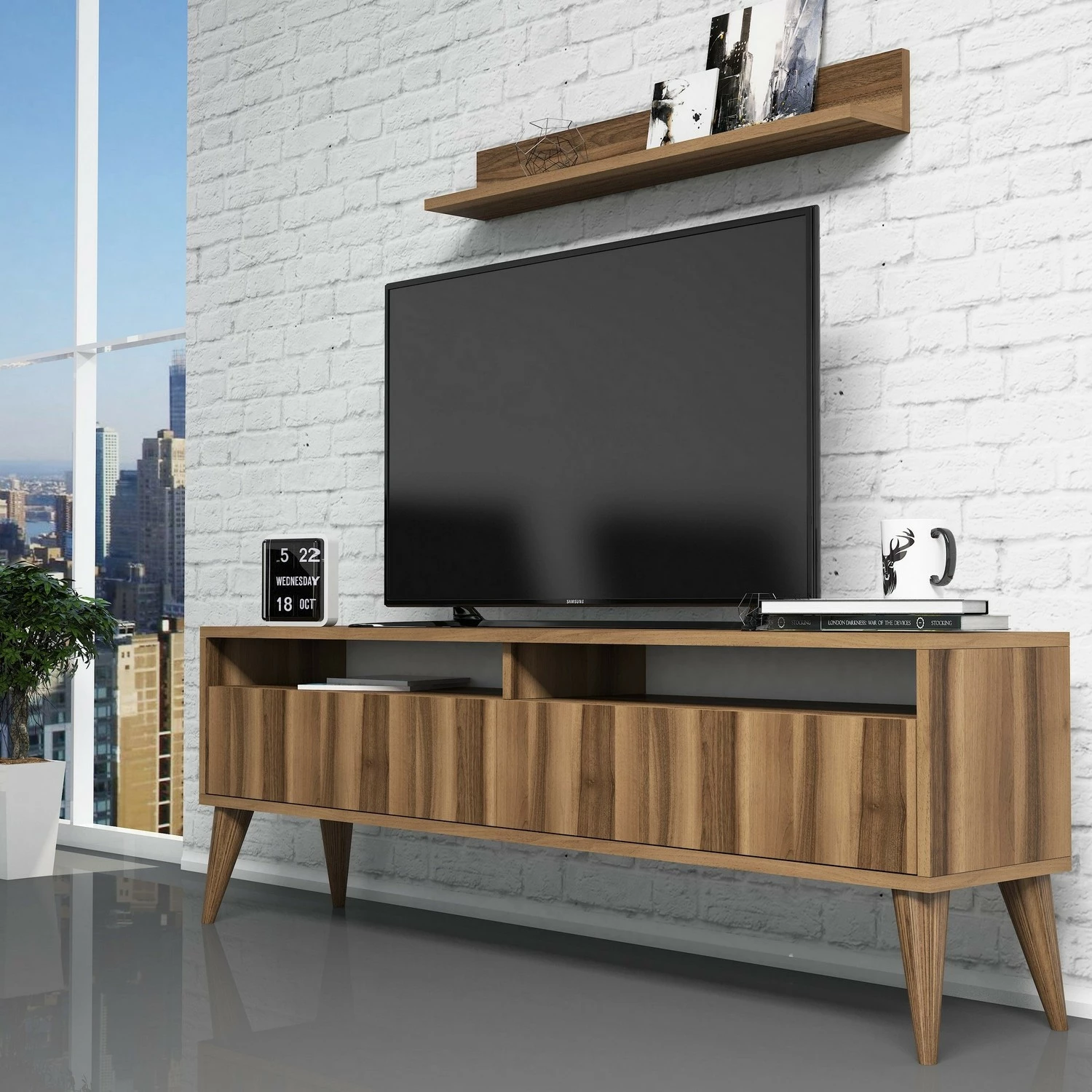 Komodë TV Hanah Home, Best, ngjyrë arre