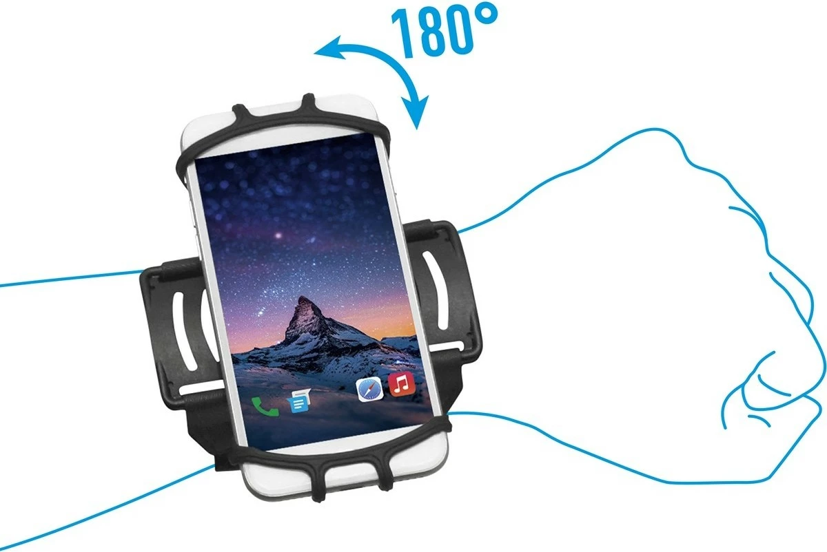 Mbajtës dore Mobilis Universal Wrist Mount/Armband 5-7'' për celular, i zi