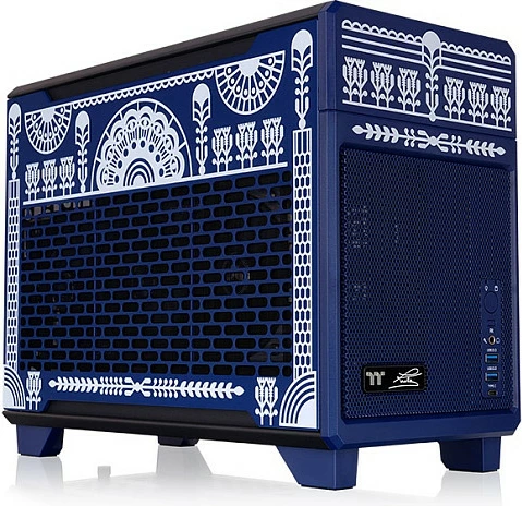 Kasë Thermaltake TR100 Koralie Edition, Mini-ITX Mini Tower, USB-C, Cobalt Blue