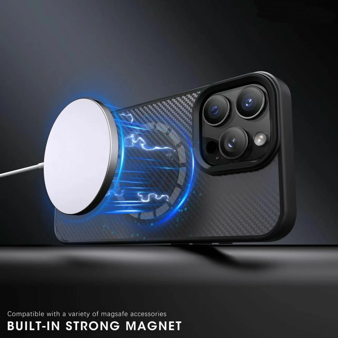 Mbështjellës Wozinsky Carbon Fiber me MagSafe për Samsung Galaxy S25+, i zi