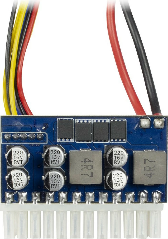 Kabllo rryme Inter-Tech DC Jack në ATX 20-pin, EPS 4+4, SATA, Molex, 12V 160W, e zezë