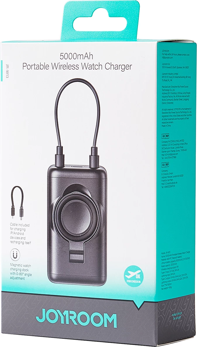 Powerbank për smartwatch Joyroom JR-W13, 5000mAh, i zi