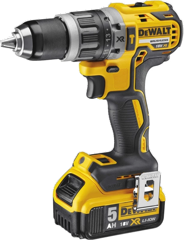 Shpuese/vidhosëse me goditje pa kabllo Dewalt DCD796P2 18V XR Li-Ion 2x5.0Ah set me karikues, kasë TSTAK, e verdhë/zezë