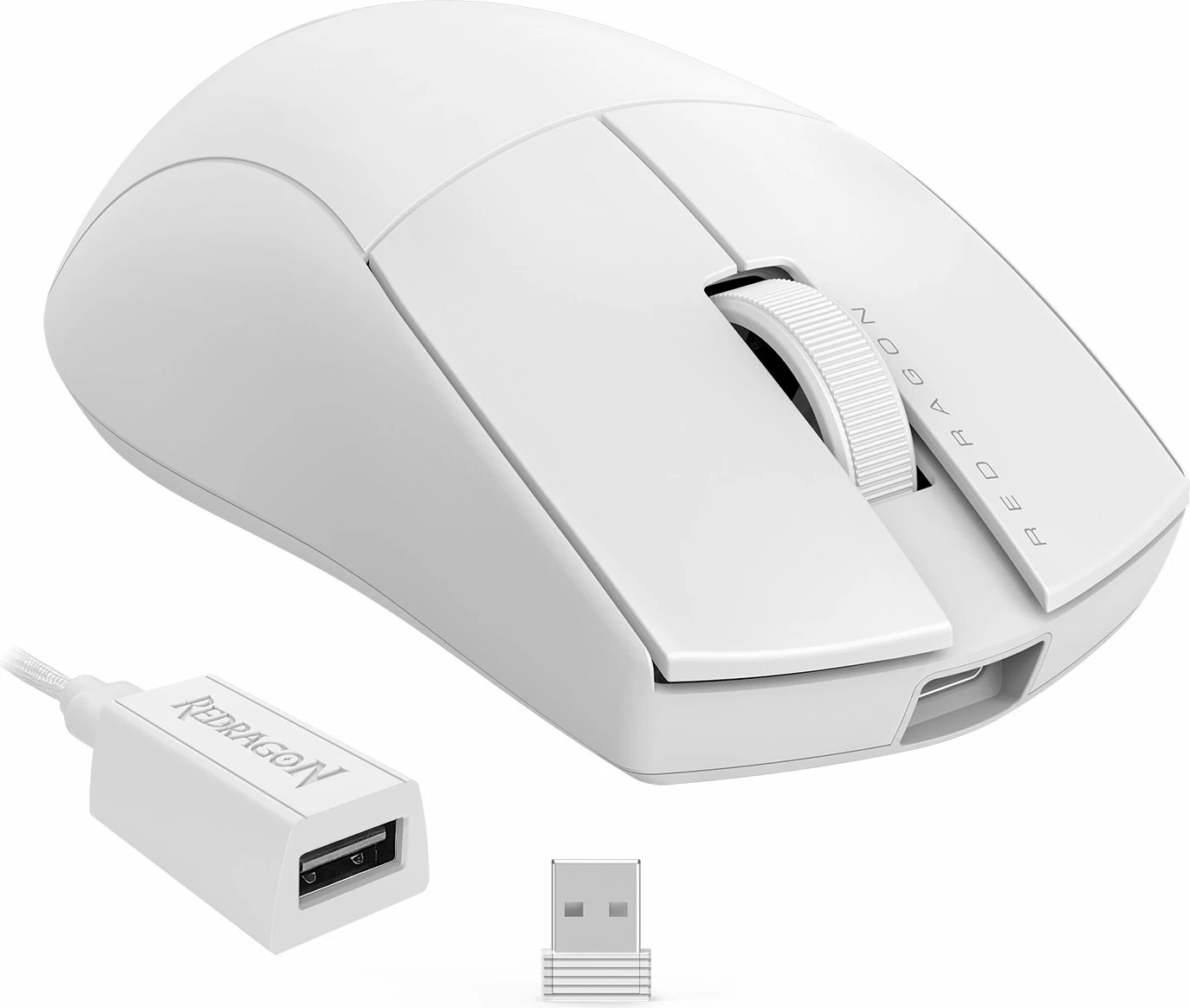 Maus Redragon M916 LIT M916W-LIT-1K 26000 DPI wireless + wired, i bardhë