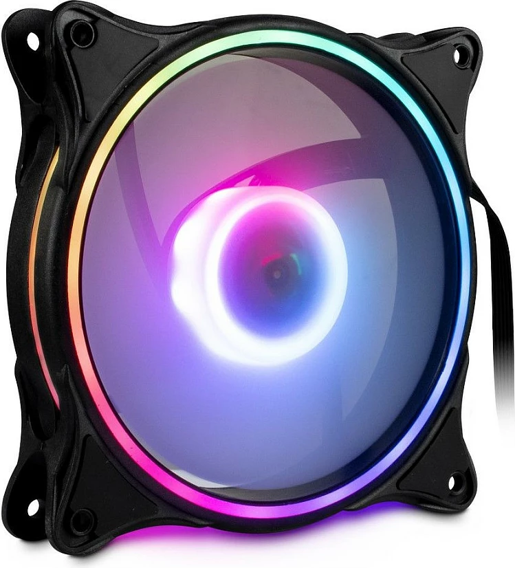 Ventilator kasë Inter-Tech ARGUS RGB-FAN SET RS-08, 120mm, set 3 copë, RGB, i zi