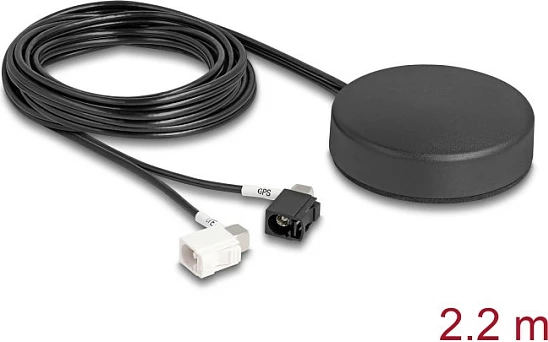 Antenë 4G/GNSS DeLOCK, FAKRA A/FAKRA B, 5 dBi, kabllo 2.2 m, IP67, e zezë