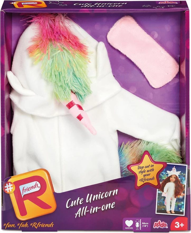 #Rfriends Cute Unicorn All-in-one Dolls Outfit