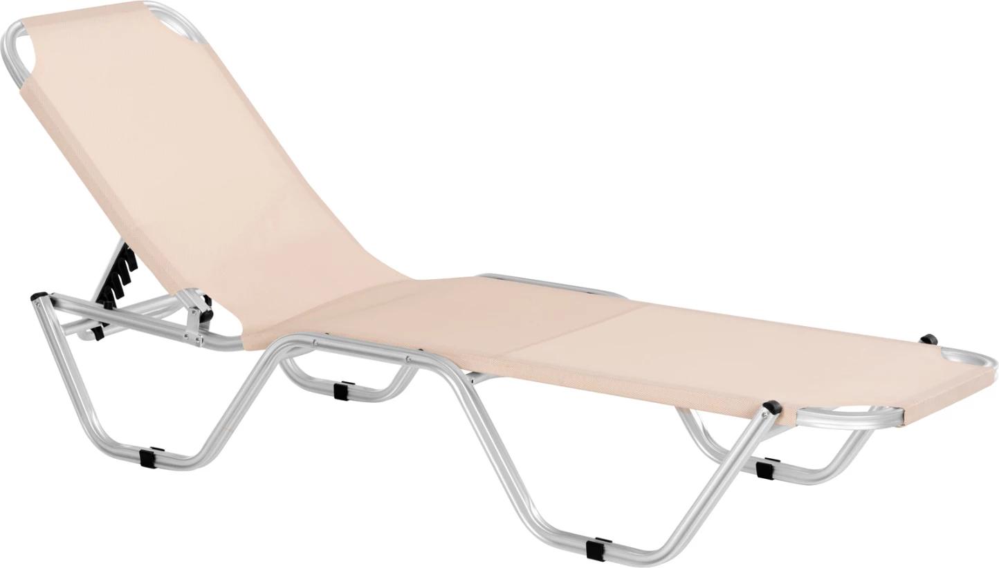 Shezlong profesional alumini FH5071.60 ngjyrë krem 60x195x30 cm