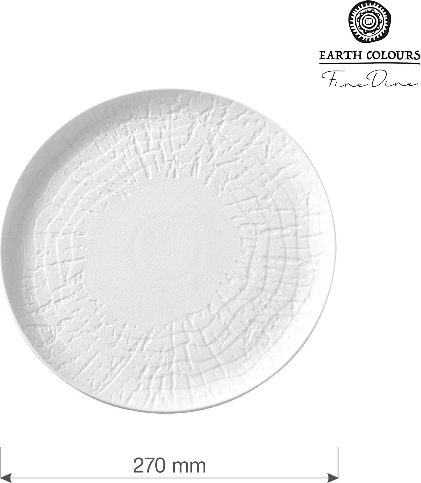 Pjatë e sheshtë Fine Dine Nordic Ø270 mm porcelan, e bardhë, set 3 copë