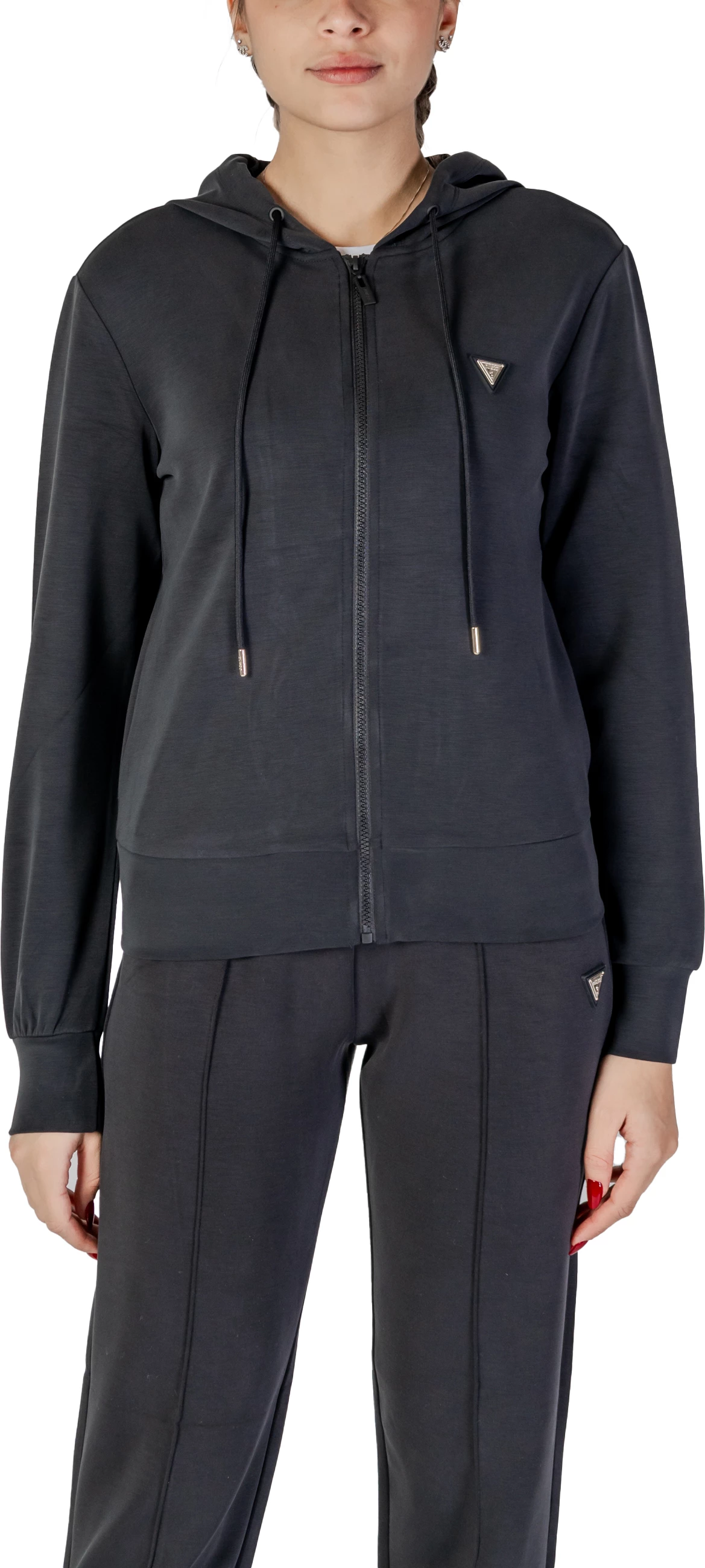 Duks me zinxhir për femra Guess Active OLYMPE Full Zip V4YQ06 KCAY2, i zi