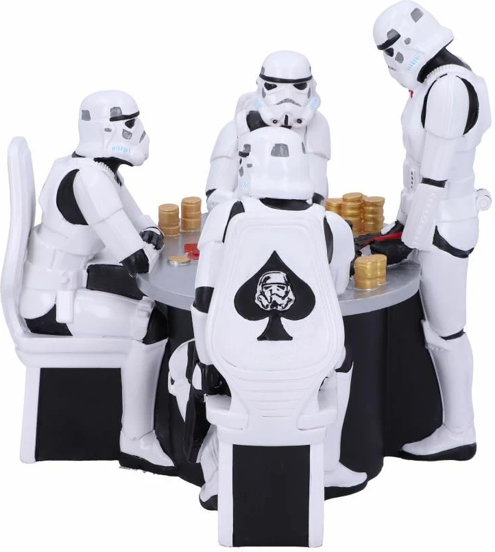 Figurinë Nemesis Now Star Wars Stormtrooper Poker Face, polyresin e pikturuar me dorë, bardhë/zi