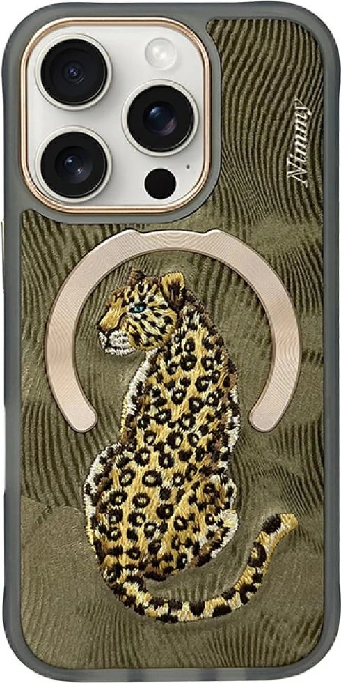Mbështjellës Nimmy Magnetic Fantasy Animal MagSafe për iPhone 16 Pro 6.3", hardcase TPU/PU, Gold