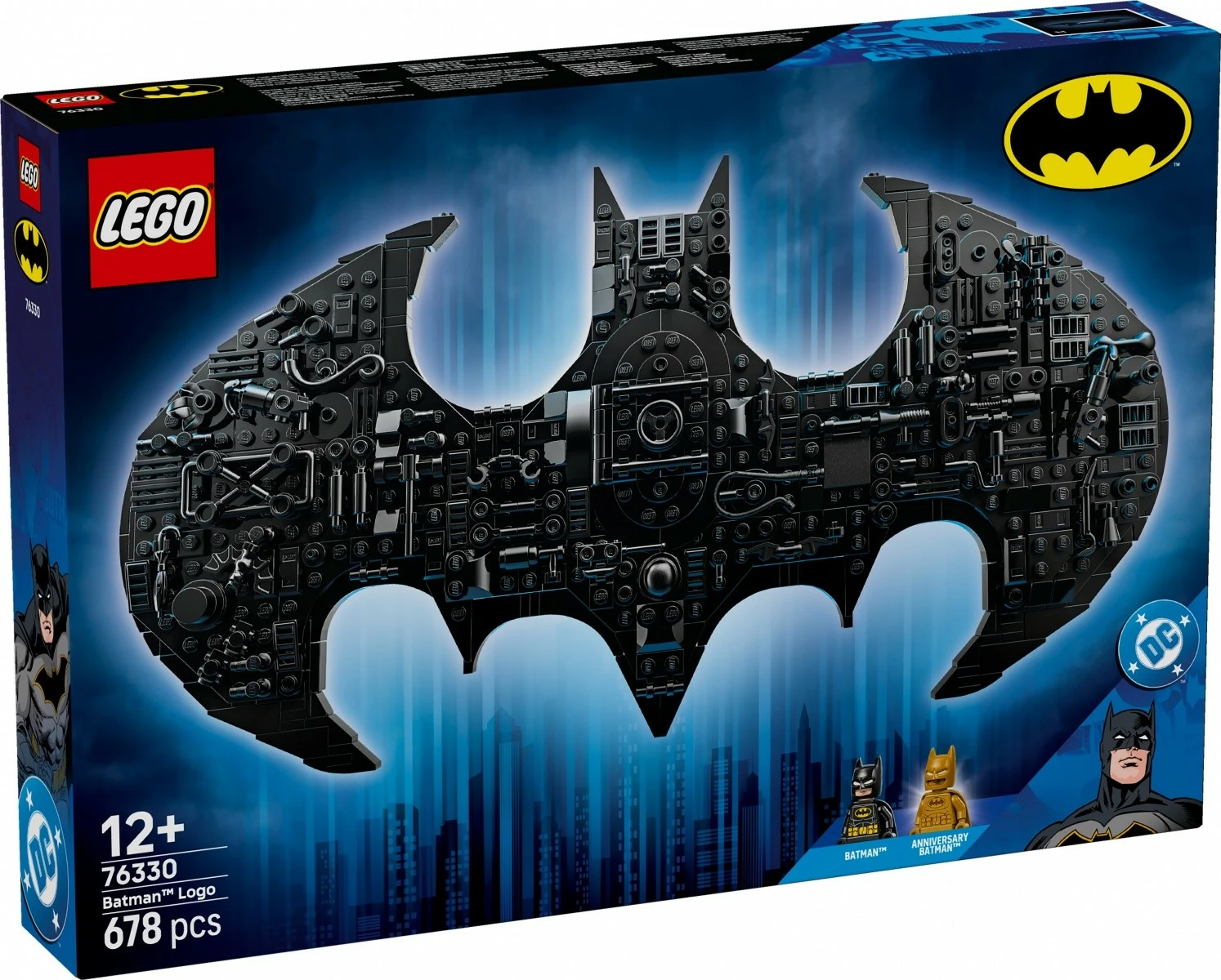 Set blloqe ndërtimi LEGO DC Batman 76330 Batman Logo, 678 copë, 12+, e zezë