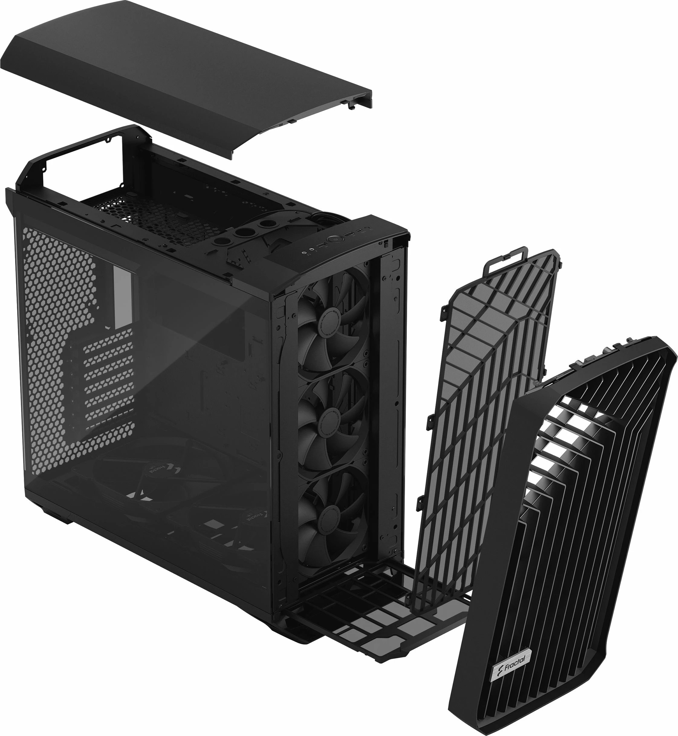 Kasë Fractal Design Torrent TG Light Tint (FD-C-TOR1A-01) Full Tower ATX/eATX, panel xhami të temperuar, 5 ventilatorë, e zezë